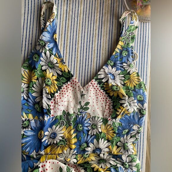 Anthropologie Dress Sonaya Daisys Floral Halter Maxi Linen Size 0 - Picture 6 of 13
